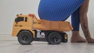 Toy Dump Bruder Truck Riding Ass – Fart Tease & Squishy Bounce Play