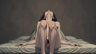 Very Thin Girl Masturbating Her Thick Hairy Pussy - Intense Orgasm