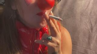 Smoking clown with loons