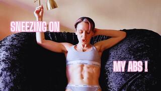 Audrey Sneezes On Her Abs