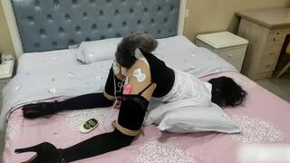 ADM31-Asian girl with vibrating and electric shock toys inserted into her buttocks