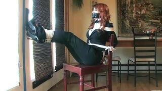 Tied Up Girl Trying To Reach The Phone (2K upscaled) - Scarlett Storm