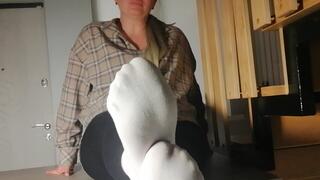 Worship my sweaty socks and feet after a long day!