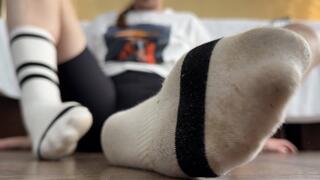 After a Long Day – Removing My Dirty Sweaty Socks, Smelly Foot Reveal, Close-Up Soles & Relief
