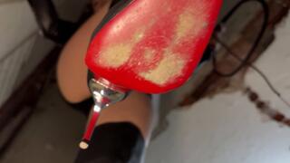 POV, my spit and whippings destroy you, humiliation with red-soled boots - Boots Queen.