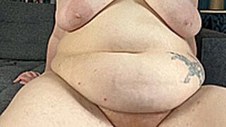 BBW is TOO FAT to cum (dildo riding and masturbation fail)