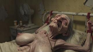 Wrinkled Granny in Rope Bondage - Legs Tied & Begging for Hard Fuck