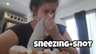 Allergy Sneezing & Snot Compilation: Chubby Girl Sneezes a Lot from Tree Pollen POV