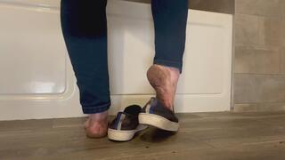 Dirty Feet After Woods; Arrival POV (Muddy Shoes, First Glimpse)