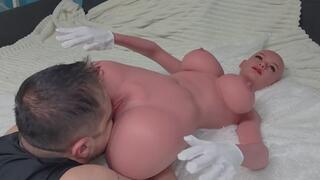 Mister Faith and new Anissa Jerking tits slapping pussy lickingpussy pumping and cumshot on bald CUNT