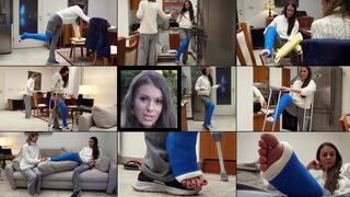 Lia LLC Lunch Struggle Hopping and Crutching (in HD 1920X1080)