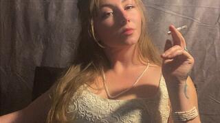 Smoking blonde beauty