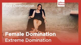 Woman dominating a man how she wants while smoking a cigarette (T)