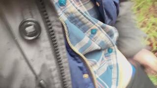 pussy pissing water on the rock