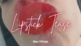 Lipstick Fetish Tease - glass kisses extreme close up