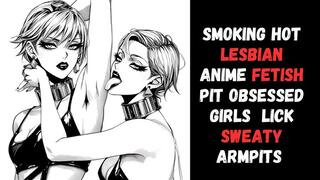 leather pvc clad smoking hot model lesbian anime fetish pit obsessed girls lick sweaty armpits