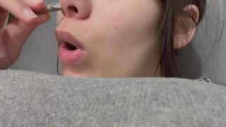 My Giantess stepsister plays with tiny stepbrother rubs her belly button then her big tits and uses her as a nose pick uses tiny stepbrother as a nose pick in her nose