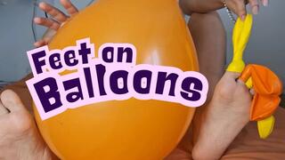 Feet on balloons