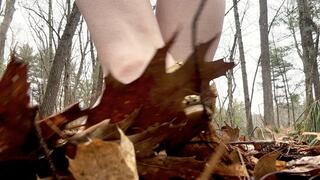 POV Under Her Feet: Hidden Soles Tease (Gold Shoes) Sunlit Snowfall series part 1