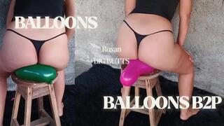Bouncing on some balloons until I burst them with my buttocks (3)