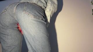 Desperate omorashi holding squirming & wetting my jeans