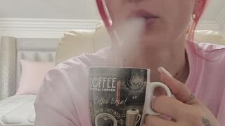 Morning Nicotine Ritual – Coffee Sips & Chain Smoking Obsession