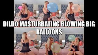 Riding Dildo Masturbating Blowing Big Balloons_MP4 4K
