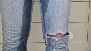 pissing and masturbation in jeans