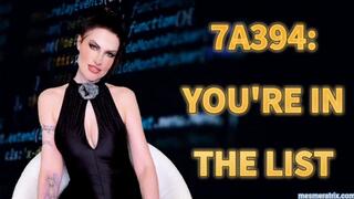 7A394: YOU'RE IN THE LIST