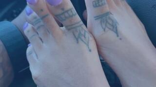 Purple toes and car rides