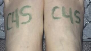 MARKER FEET ON SIDE OF MATTRESS