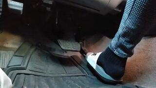 Black Socks & Nike Slide Casual Driving