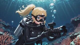 Sensual Scuba Diver Last Breath Underwater Struggle - Emily Thompson