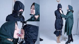RAINCOAT SLAVE IS DESPARETE FOR MISTRESS'S KISS (FHD)
