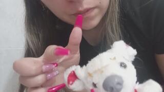 I spit on it and sticks snot on it