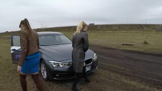 KARINA AND YANA HARD STUCK IN MUD ON BMW 3 full video 25 min