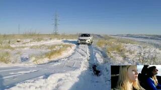 YANA AND KARINA SNOW SLIDE full video 25 min