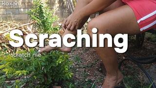 She scratching her feet even in her flip flops (3)