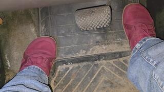 Morning commute in red Xero Trainers