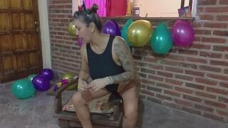 Inflating and fucking shiny balloons