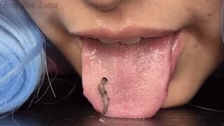 Giantess Shrinking and Blowjob domination for a tiny man until he's a piece of dust and his penis is not visible