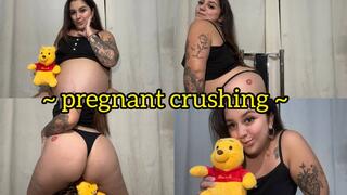 Pregnant woman crushing