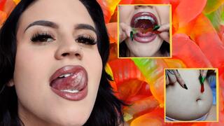 You Wish You Were A Worm: Swallow Whole Gummy Voring, Belly Play, Burping, Farting, Post Digestion Ft Raquel Roper - 4K