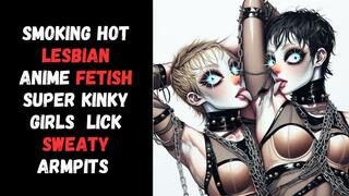 leather pvc clad smoking hot model gothic lesbian lover Goths anime fetish pit obsessed girls lick sweaty armpits
