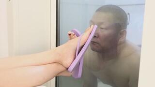 Sexy Martina Loves Feet through Glass 4K