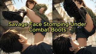Savage Face Stomping Under Combat Boots - Sakura Flattens You Mercilessly | Femdom Trampling Animation
