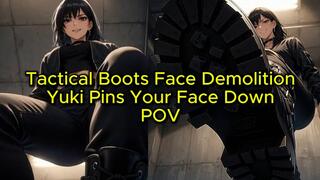 POV Tactical Boots Face Trample - Yuki Pins Your Face Down Full Weight