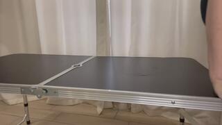 FOLDING TABLE BUTT CRUSH