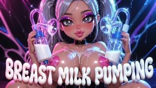 Warm Hands & Creamy Overflow: Intense Breast Milk Pumping Session - Swollen Breasts, Suction, Overflowing Bottles & Sensual Feeding