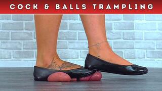 Trampling Your Cock & Balls Under My Old Worn Ballet Flats (D12) - Bug Cam - Trample CBT Ballbusting Crush Fetish
